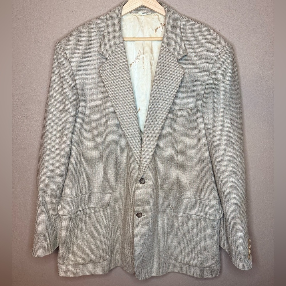 Joe Namath Vintage Men's Blazer Sport Coat Suit Coat Retro Size 48L Wool Silk
